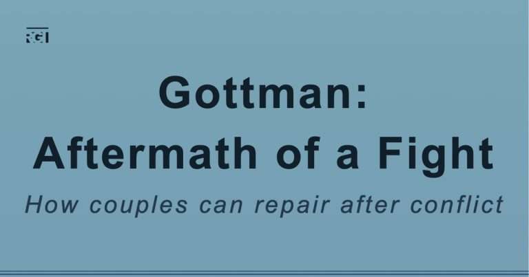 Gottman Aftermath of a Fight for couples repairing conflict